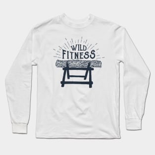 Wild Fitness. Hand Drawn Textured Log Long Sleeve T-Shirt